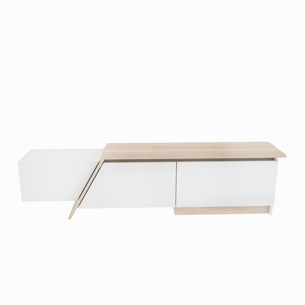 Decorotika Zonas 3 Door White and Cordoba TV Unit Image 3
