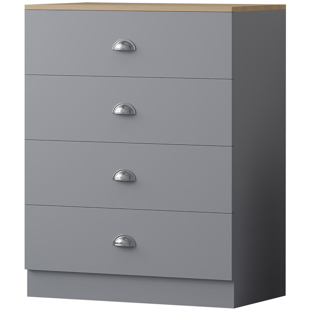 FWStyle Esher 4 Drawer Grey Oak Chest of Drawer Image 2