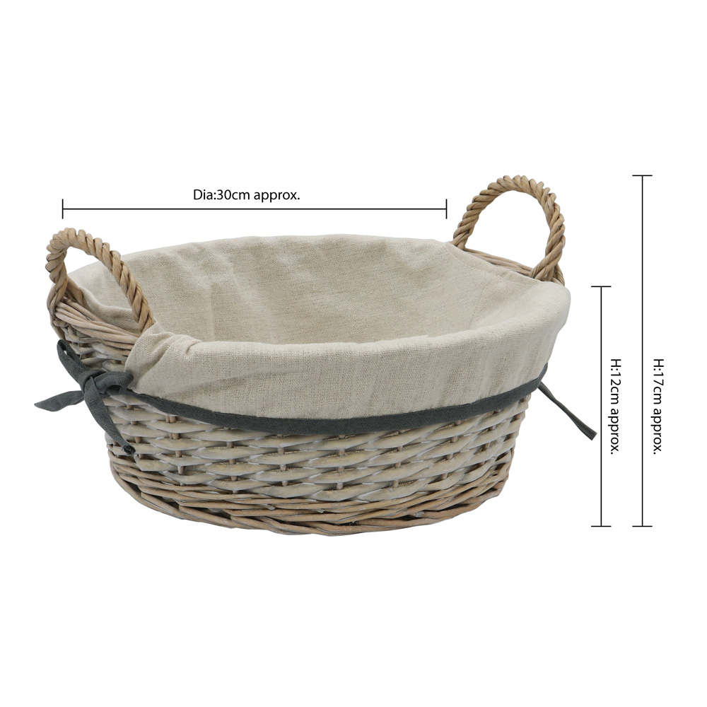 JVL 6.5L Arianna Grey Round Willow Storage Basket Image 7