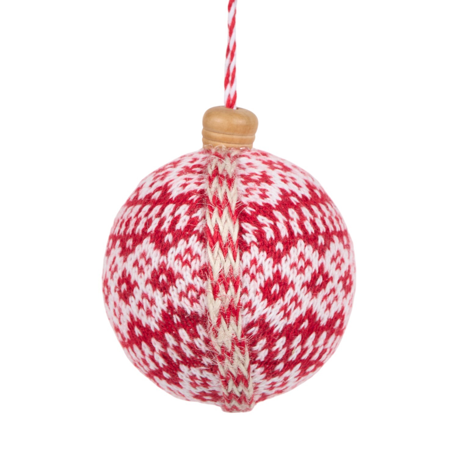 Fairisle Bauble Decoration Red Image 3