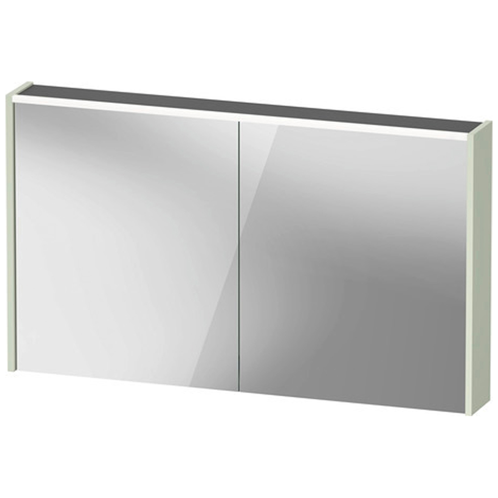 Duravit D-Code 2 Door Pale Green Illuminated Mirror Cabinet 1200 x 700mm Image 2