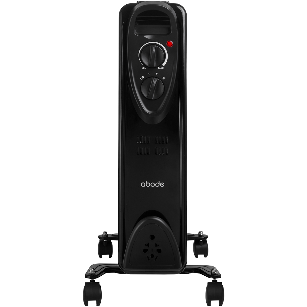 Ayoub Radiator Abode AOFR9003B Black 9 Fin Oil Filled Radiator in Black 2000W | Homebase