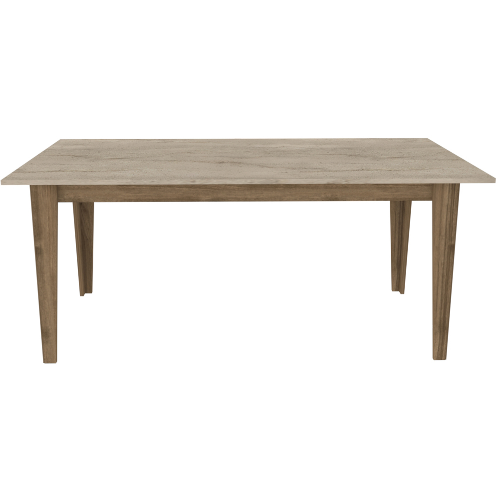 Decorotika Polka 6 Seater Marble Effect Modern Dining Table Walnut Traverter Image 2