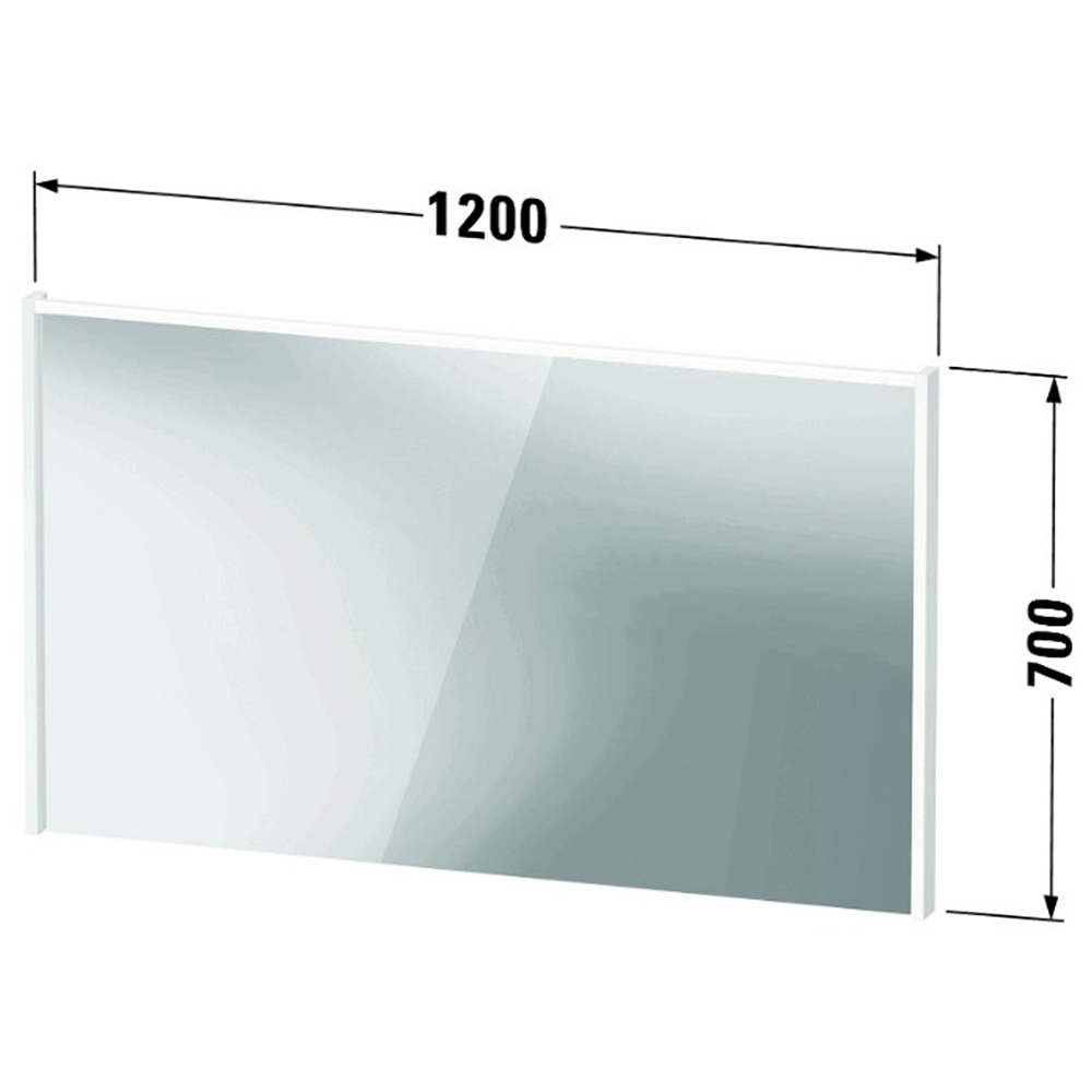 Duravit D-Code Matt Graphite Illuminated LED Mirror 1200mm x 700mm Image 2