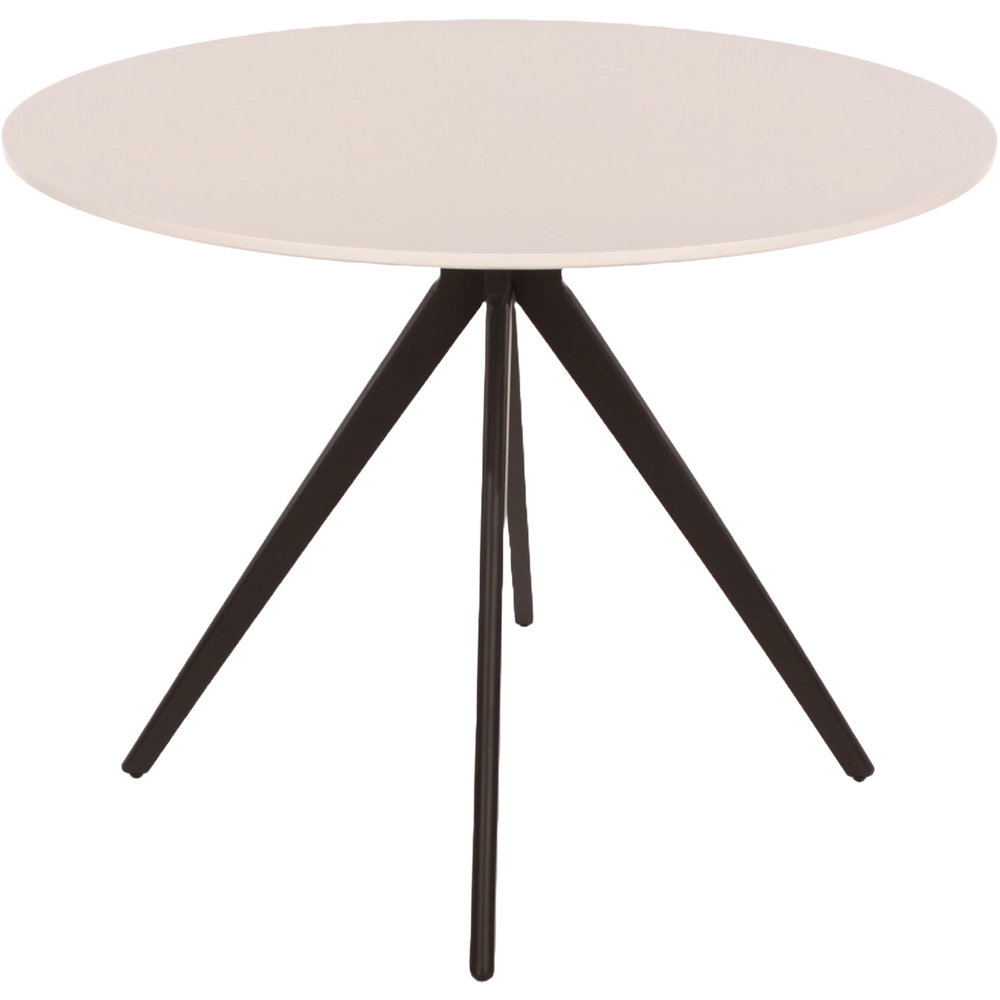 Core Products Aspen 4 Seater Round Dining Set White and Light Grey Image 2