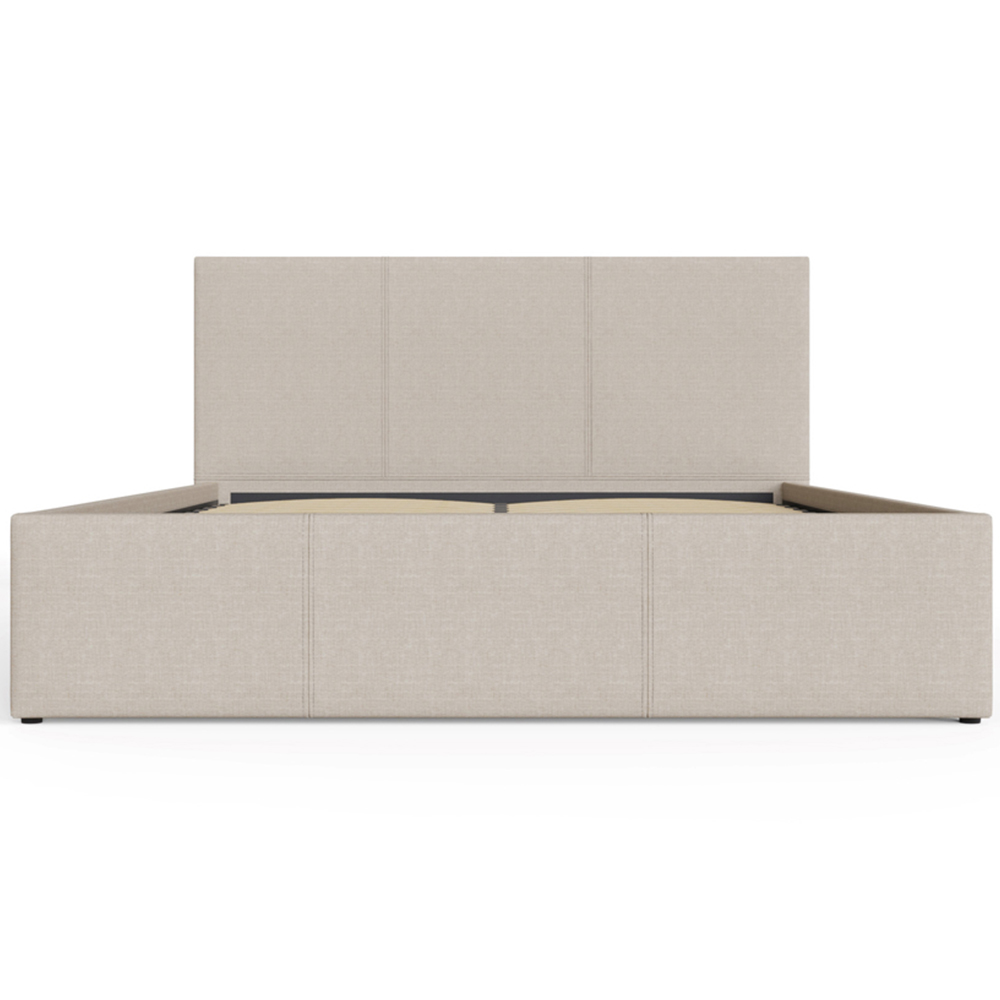 GFW Small Double Natural Hopsack Fabric End Lift Ottoman Bed with Bonnell Mattress Image 6