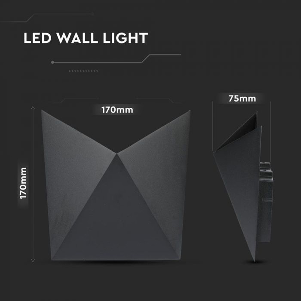 V-TAC Black Warm White LED Outdoor Wall Light Image 8