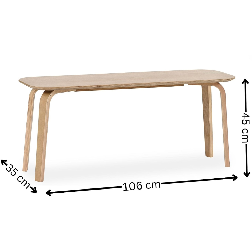 Julian Bowen Kaito Light Oak Effect Curved Leg Bench Image 9