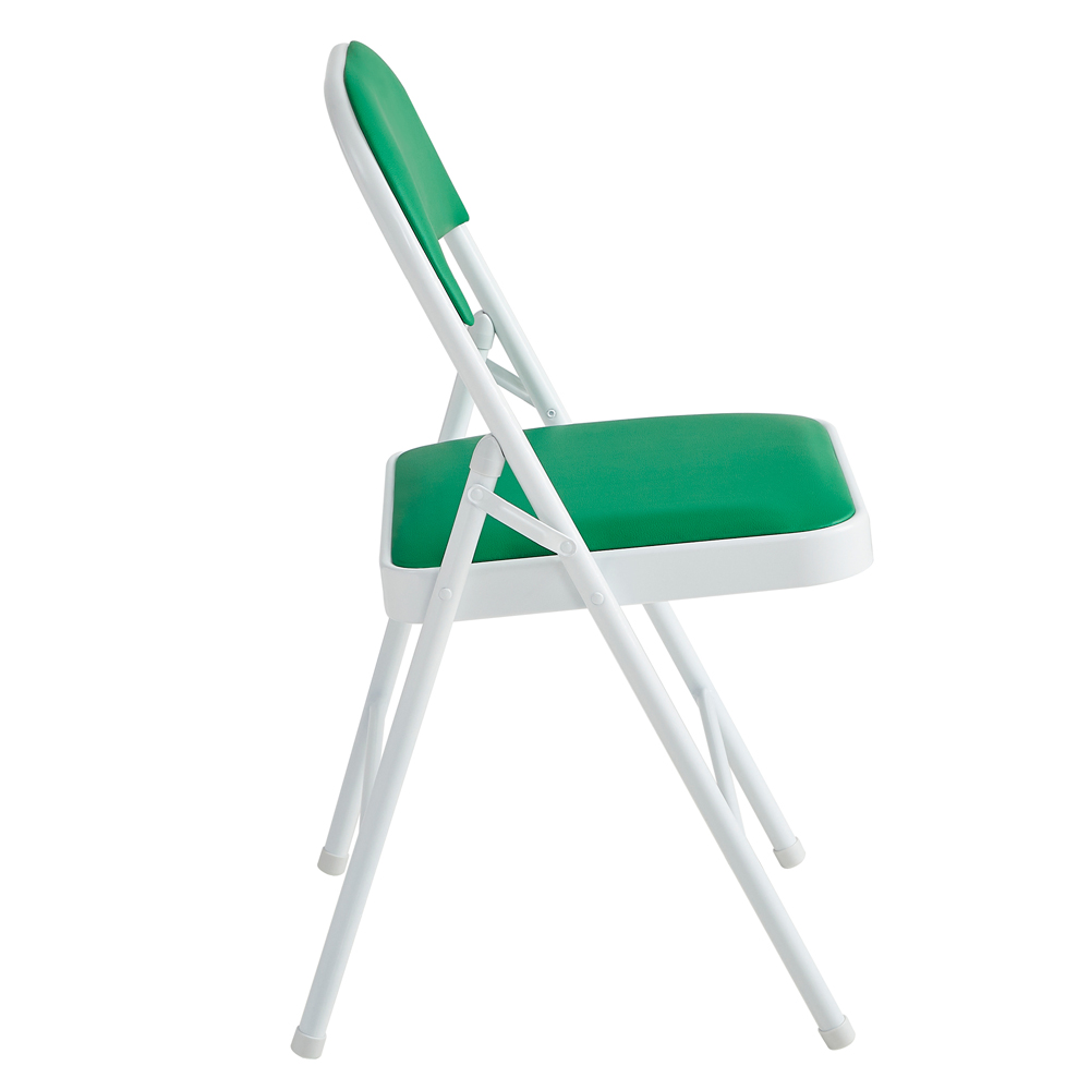 Green Padded Folding Metal Dining Chairs Image 4