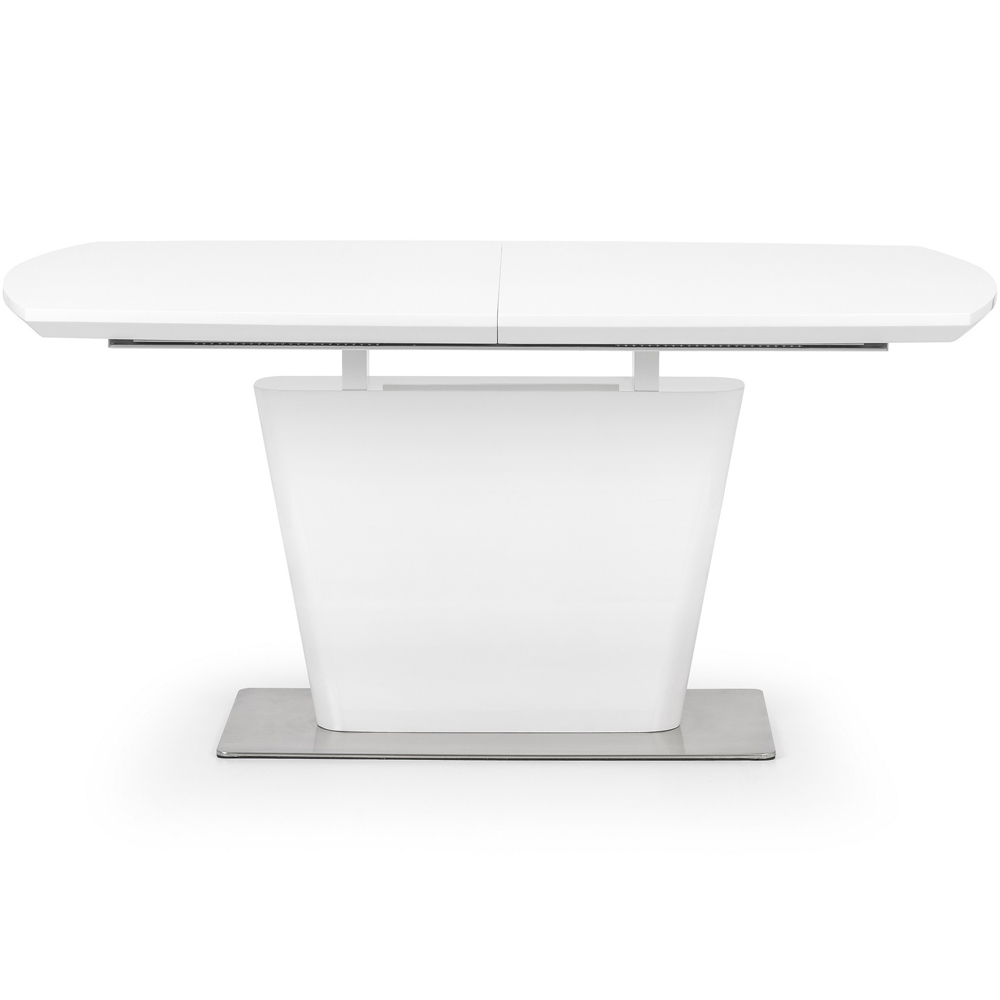 Julian Bowen Como 4 Seater High Gloss Table Set White and Grey Image 5
