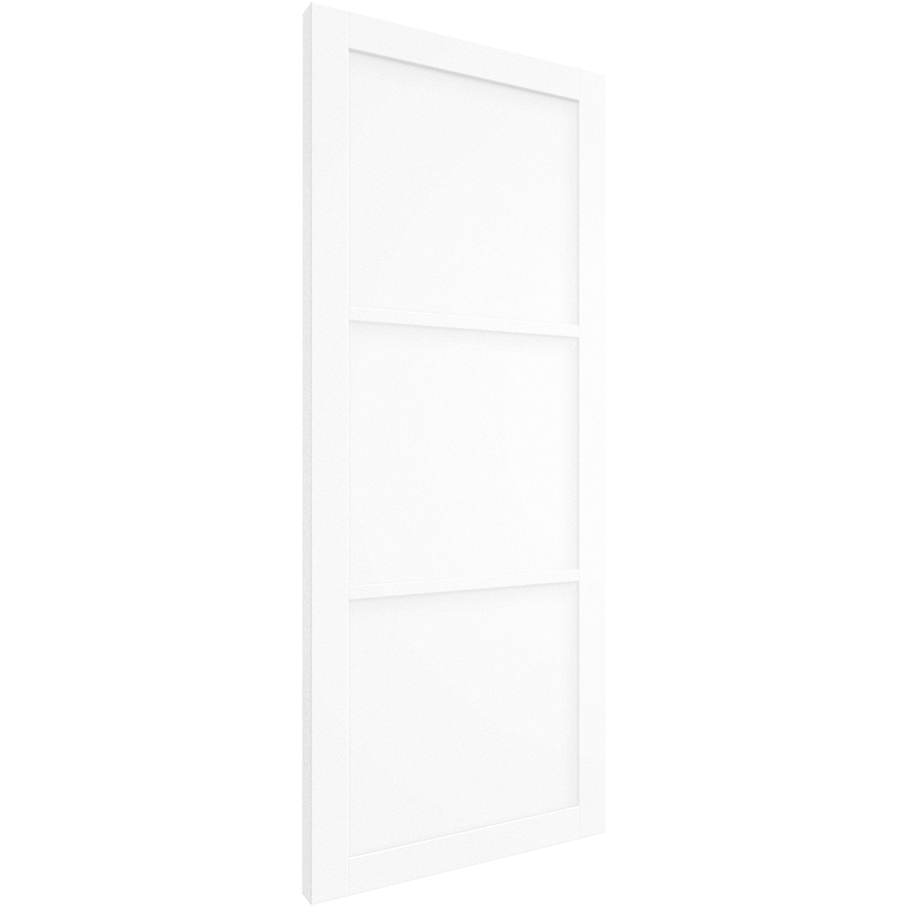 White Primed Studio Industrial 3 Panel Solid Door 1981 x 762 x 35mm Image 3