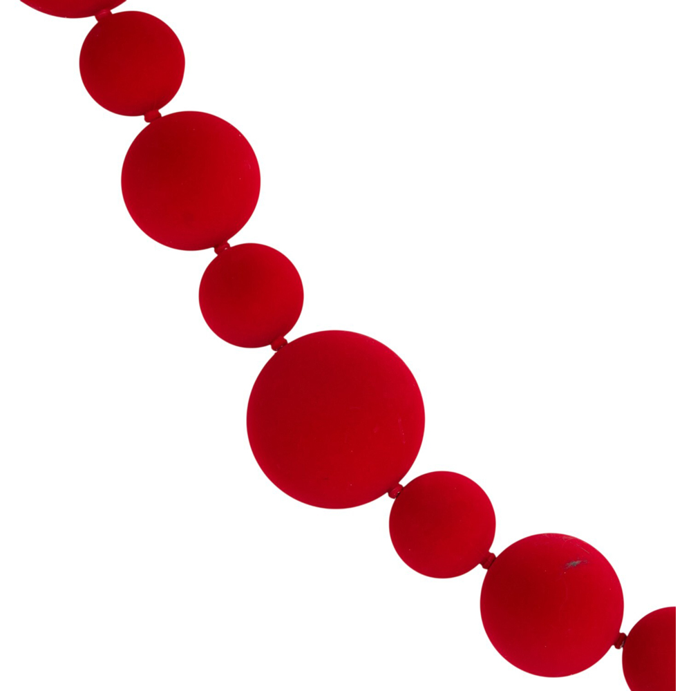 Flocked Bauble Garland Red Image 4