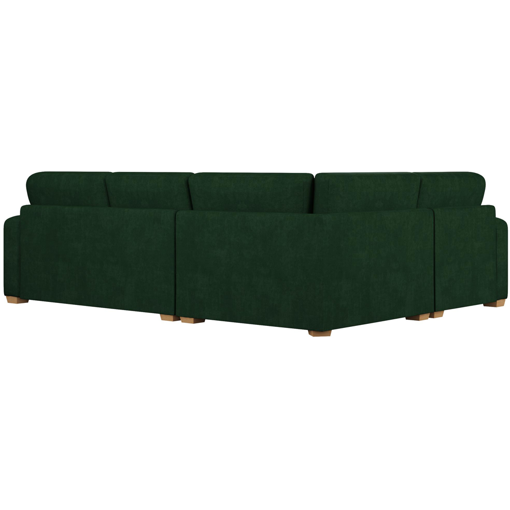 Theadford 3 Seater Forest Green Plush Velvet Fixed Back Left Hand Corner Sofa Image 4