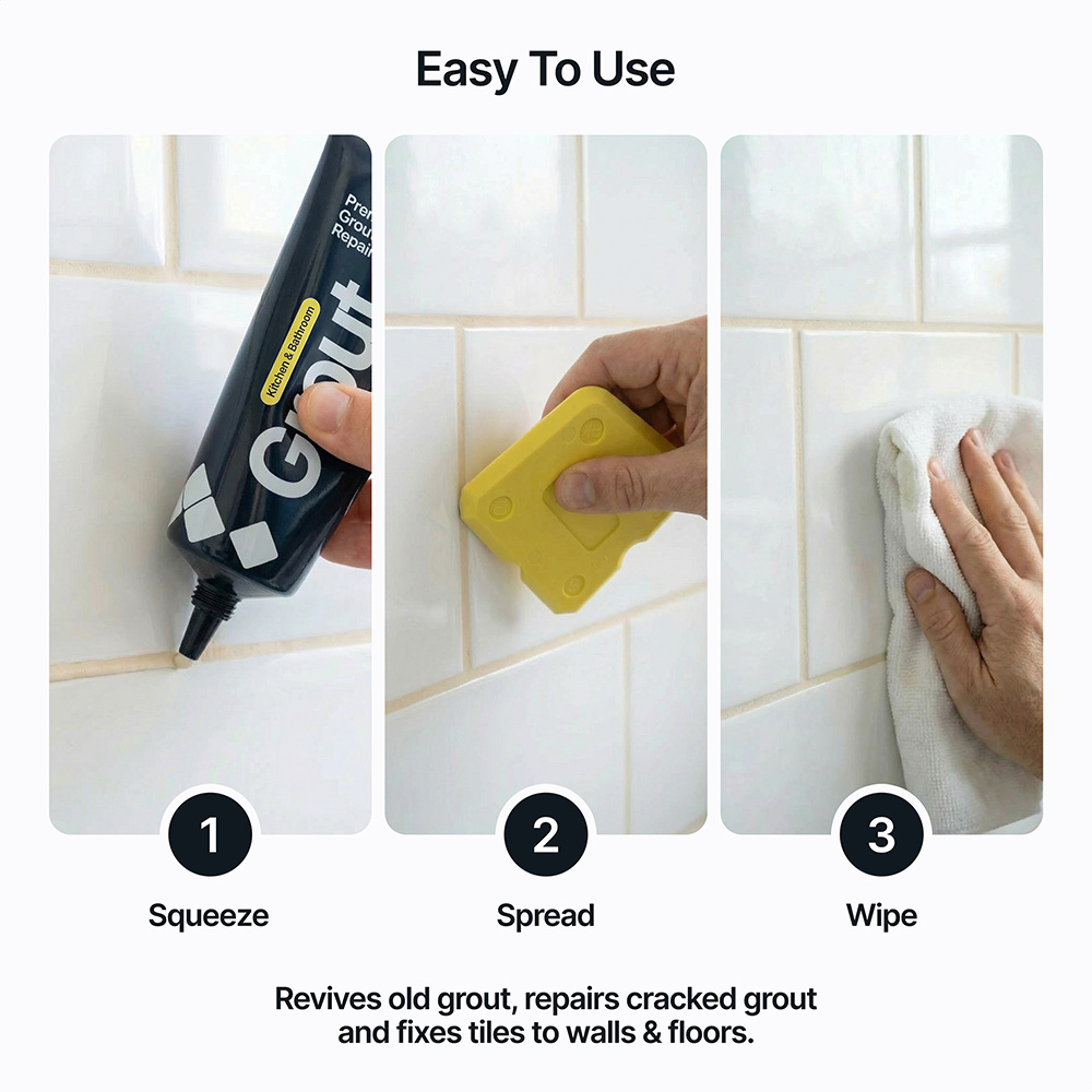 Hemway Cream Grout Reviver Kit 400g Image 3