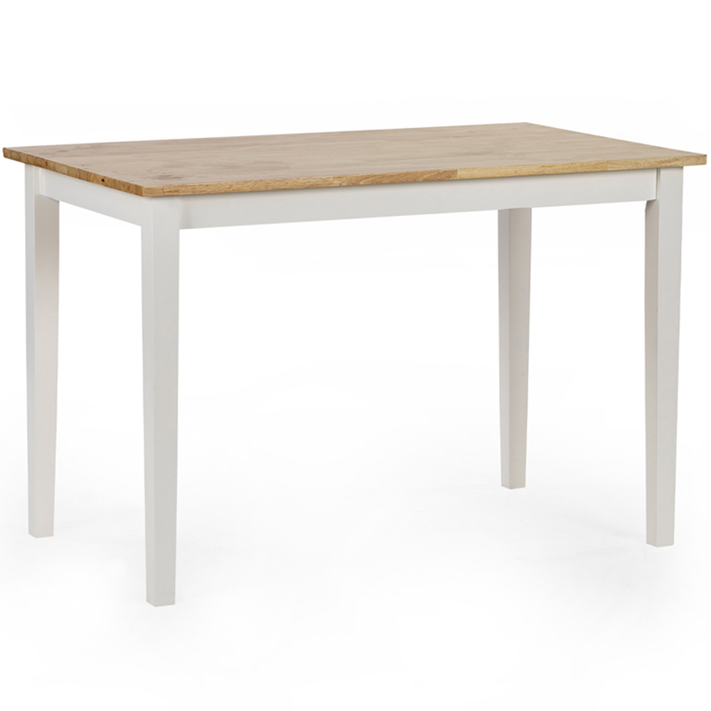 Julian Bowen Linwood 4 Seater Small Dining Table White and Oak Image 2