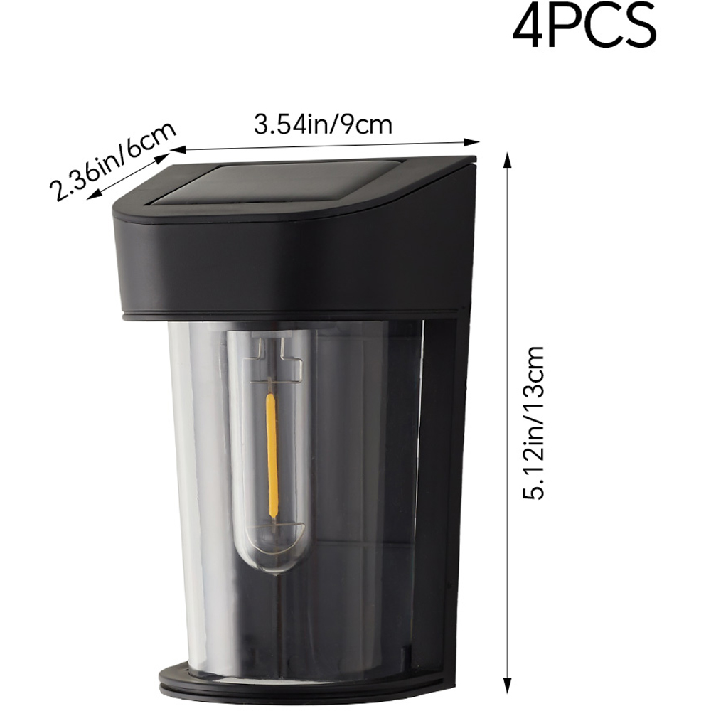 Set of 4 Solar-Powered Outdoor Wall Night Light Image 6