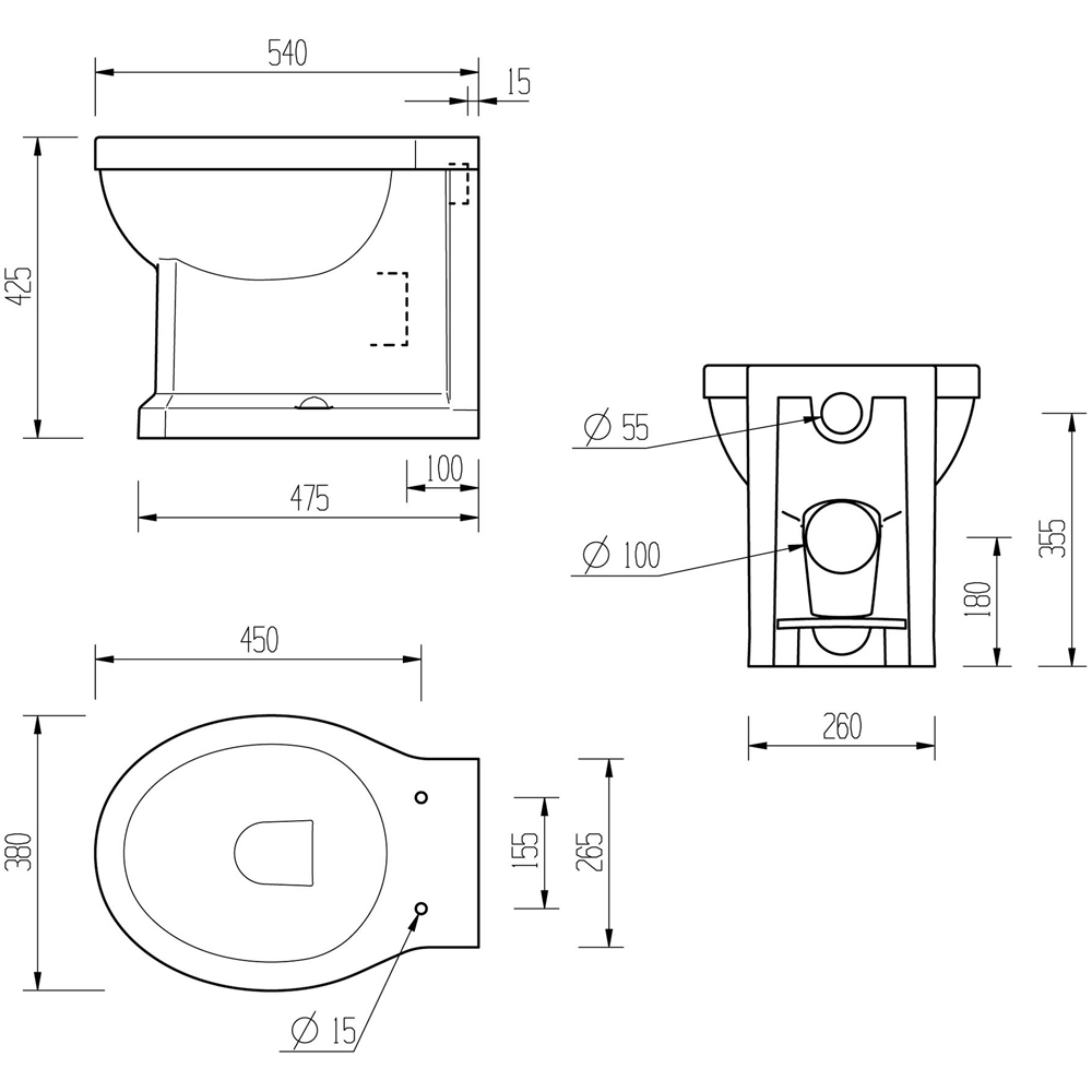 Bathstore Pelosa Back to Wall WC and Standard Soft Close Seat with Dual Flush Image 7