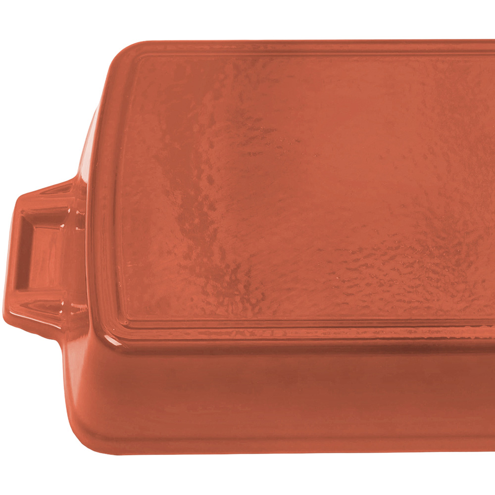 Living and Home 3.7L Orange Enamelled Cast Iron Rectangular Baking Dish Image 6