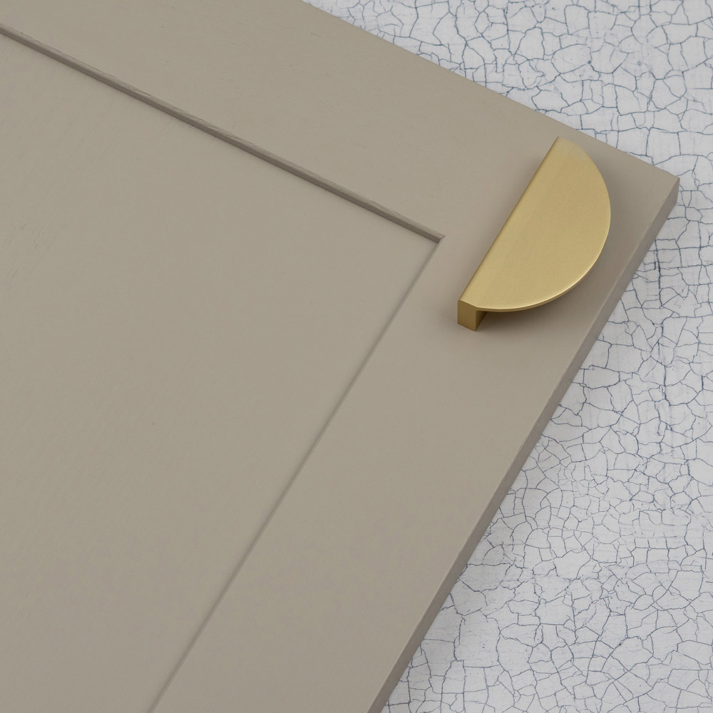Handle & Home Brushed Brass Half Moon Cabinet Handle 64mm Image 4