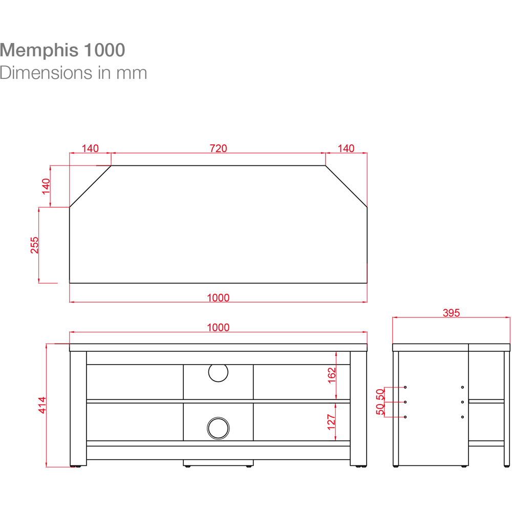 TTAP Memphis 2 Shelf Grey TV Stand Image 7