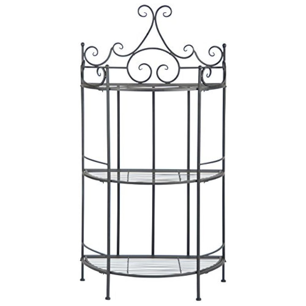 Fallen Fruits 3 Shelf Black Semi Circle Etagere Storage Unit Image 1