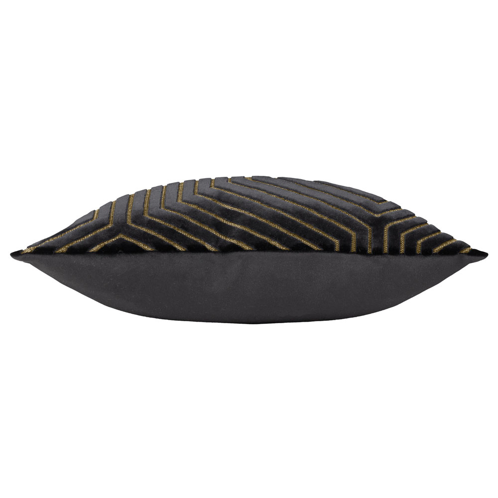 Paoletti Evoke Black Cut Velvet Cushion Image 4