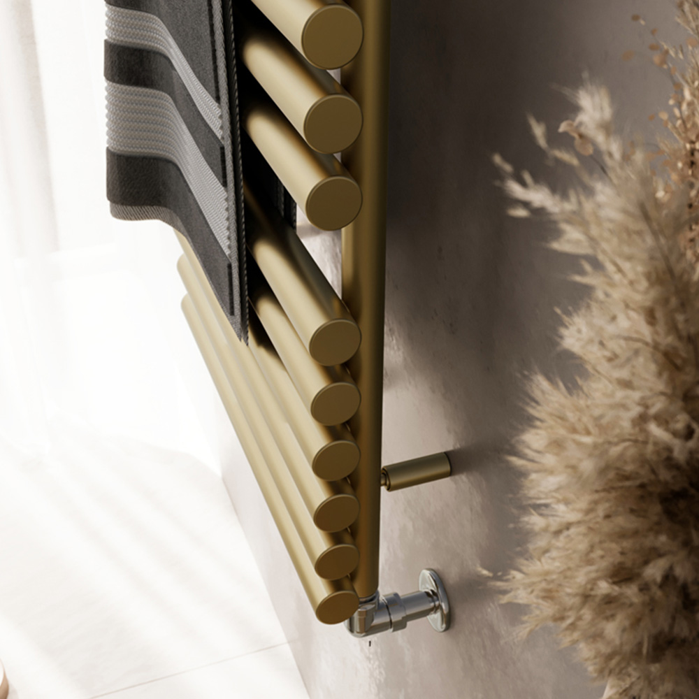 Terma Rolo Towel 2111BTU Brass Heated Towel Rail 1085 x 520mm Image 6