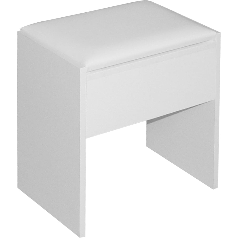 Comfy Living 2 Drawer White Dressing Table Set with LED Lit Mirror and Stool Image 3