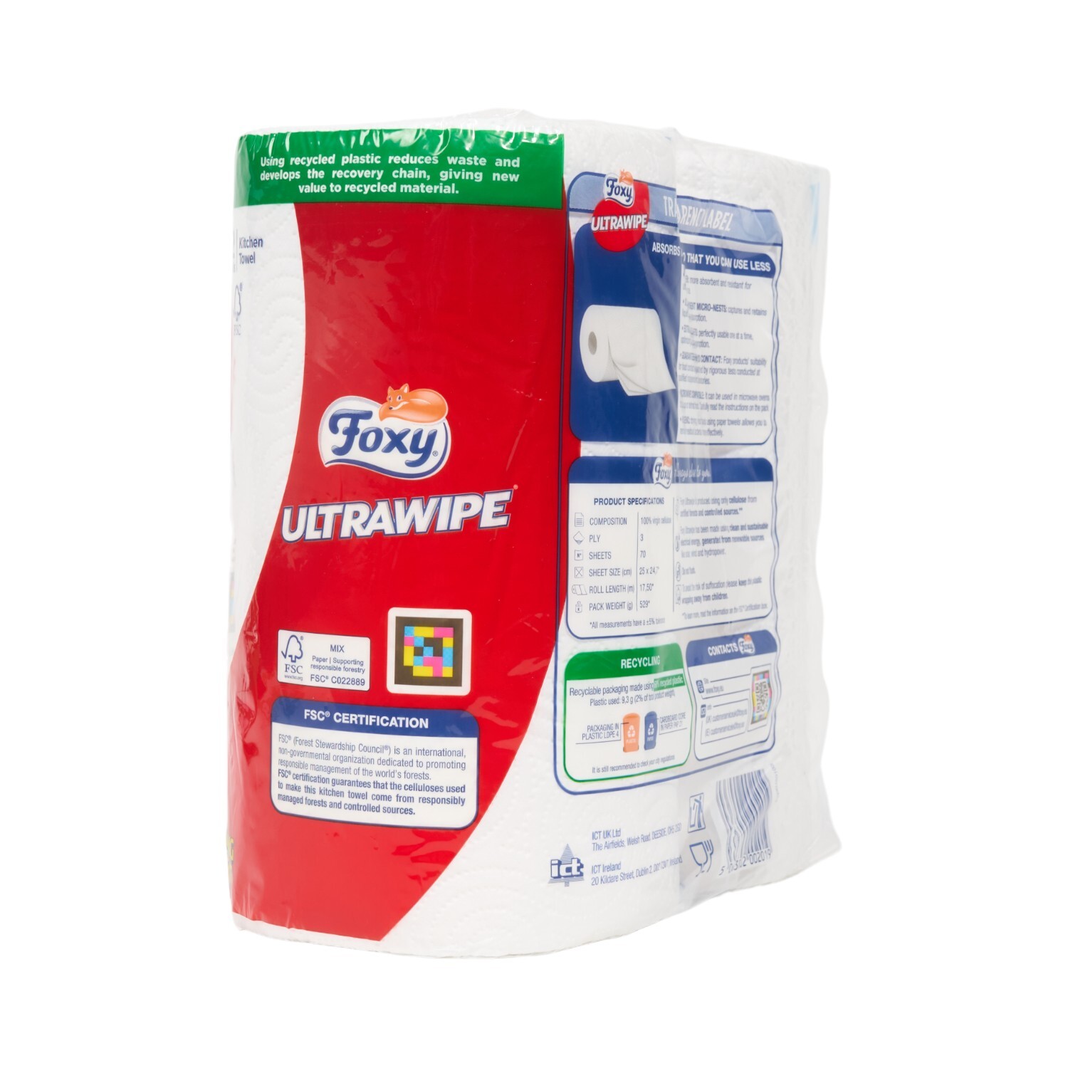 Pack of 2 Foxy Ultrawipe 3 Ply Kitchen Towels Image 4