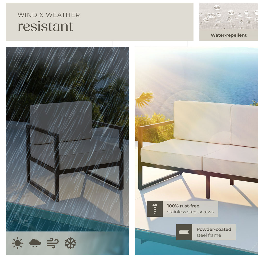 tectake Comosa 6 Seater Garden Sofa Set with Cushion Image 7