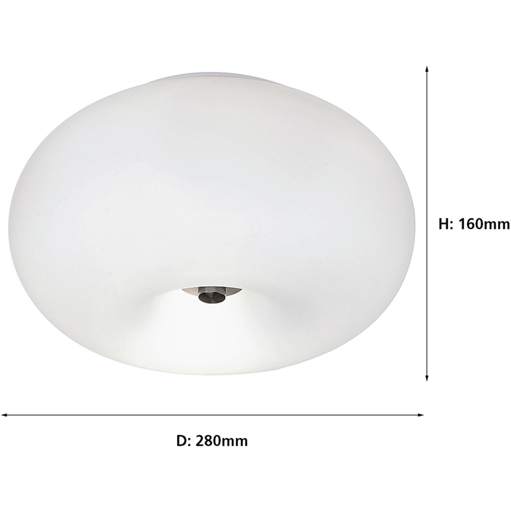 EGLO Optica Matt Opal Glass Flush Ceiling Light Image 4