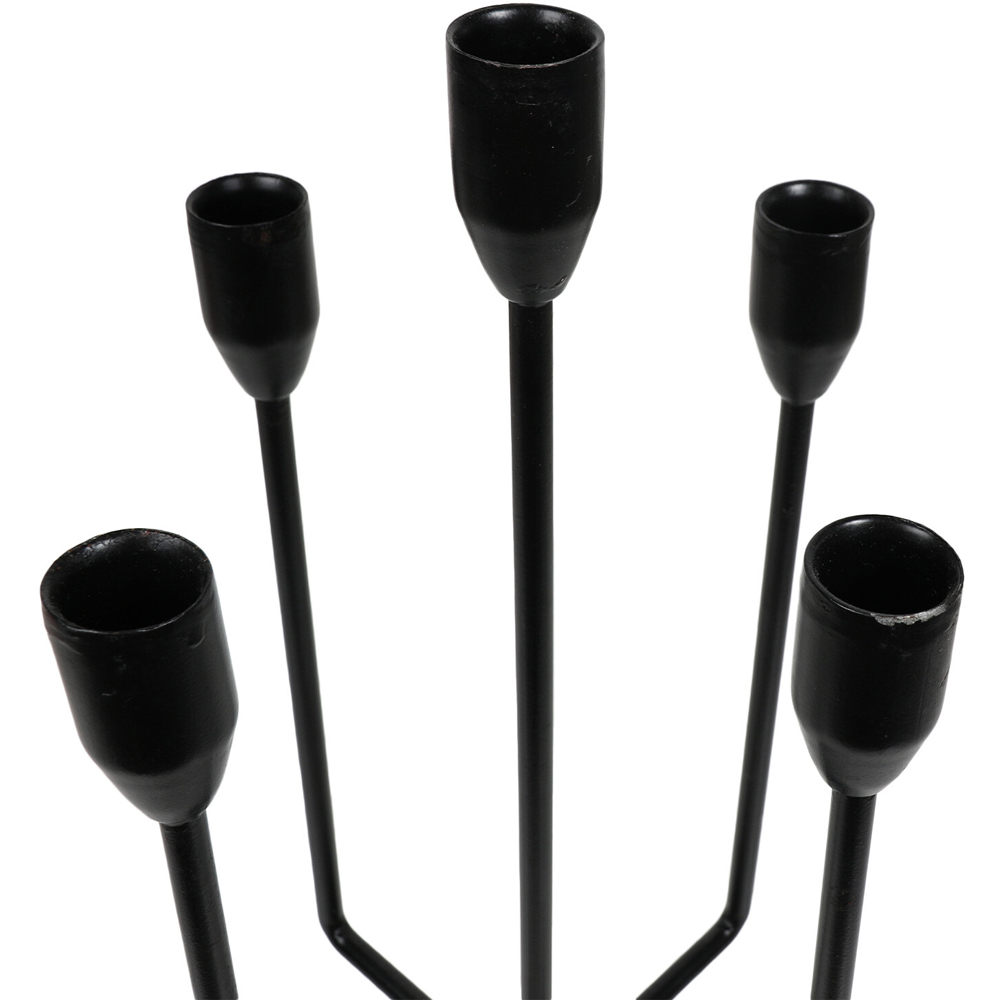Black 5 Arm Candle Holder Image 5