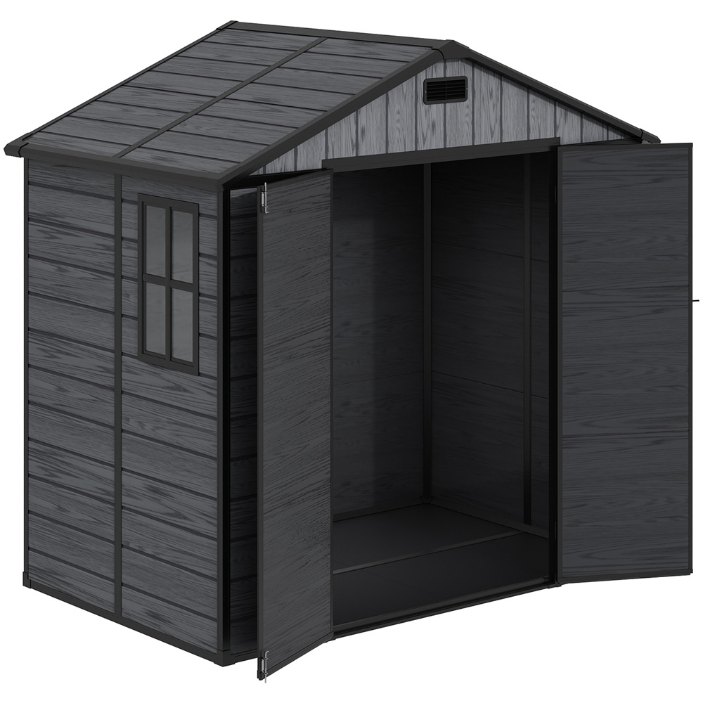 Living and Home 8 x 4ft Grey Garden Apex Roof Tool Shed Image 3