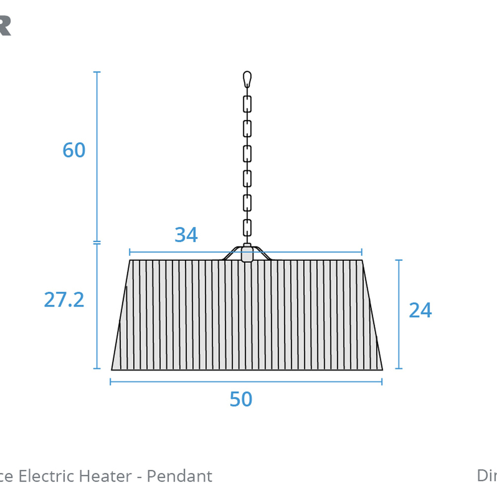 Kettler Terrace Pendant Electric Heater 2000W Image 6