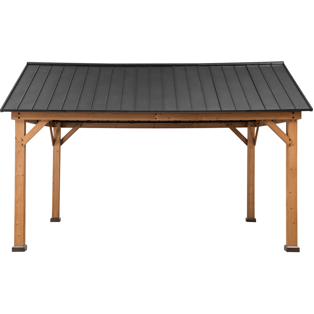 Sunjoy Rebra 4.04 x 4.65m Anthracite Cedar Wood Gazebo Image 2