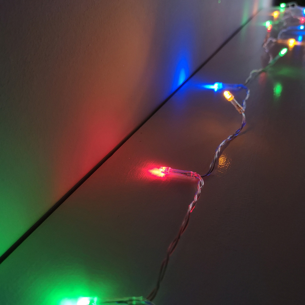 Premier TimeLights 100 Multicolour LED Multi-Function Clear Cable String Light 10m Image 4