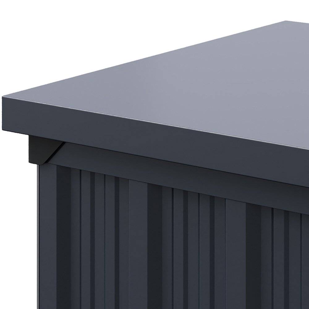 Living and Home Anthracite Waterproof Large Lockable Metal Storage Box with Wheels 550L Image 6