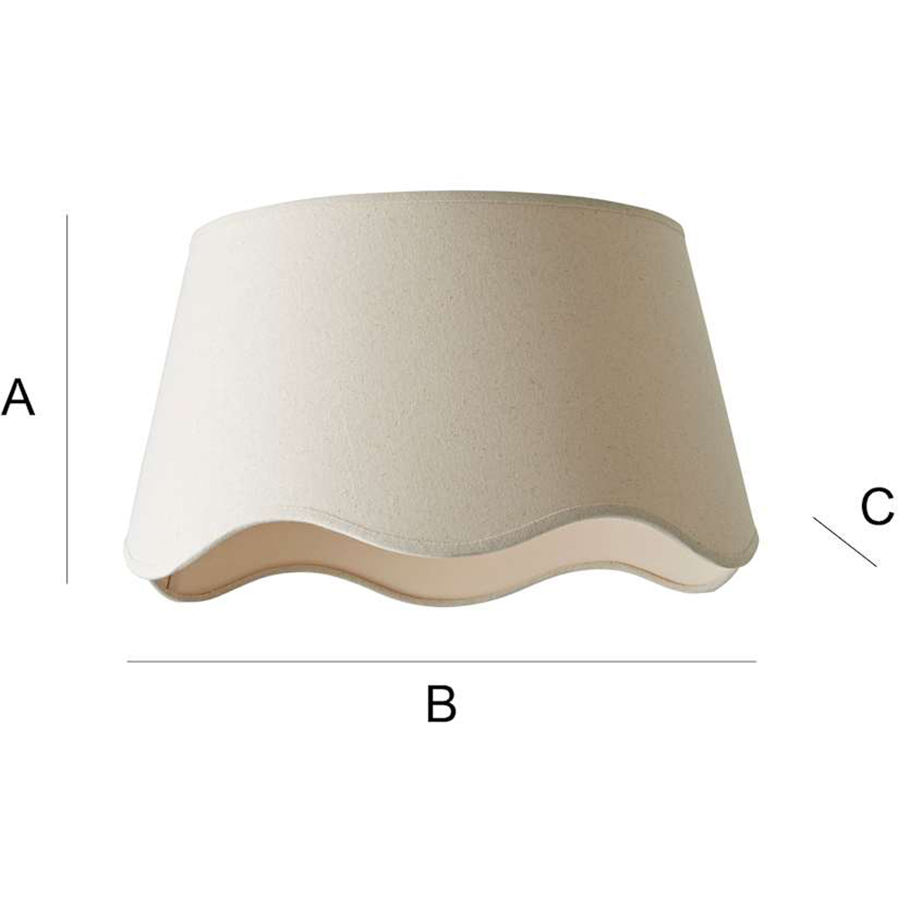 ValueLights Mabel Scalloped Bottom Natural Linen Large Shade Image 7
