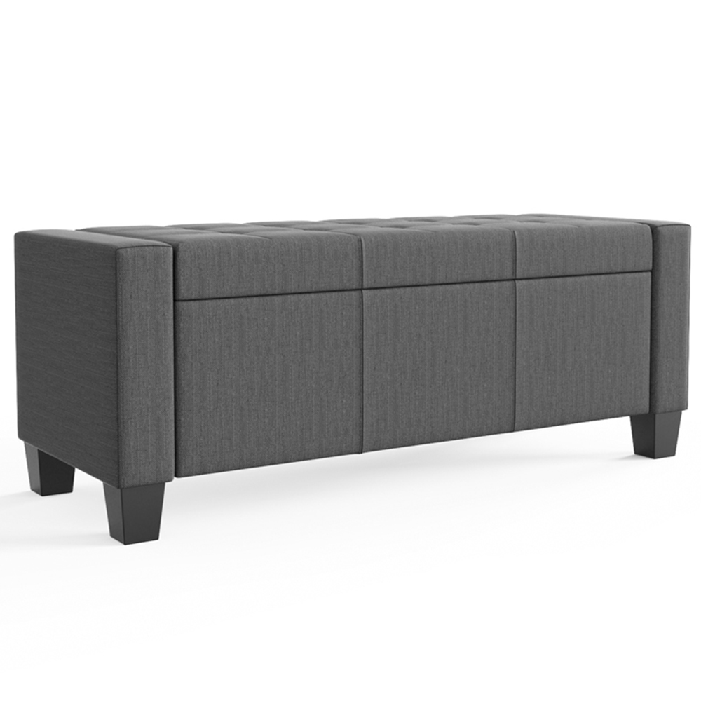 GFW Verona Charcoal Grey Ottoman Storage Bench Image 4