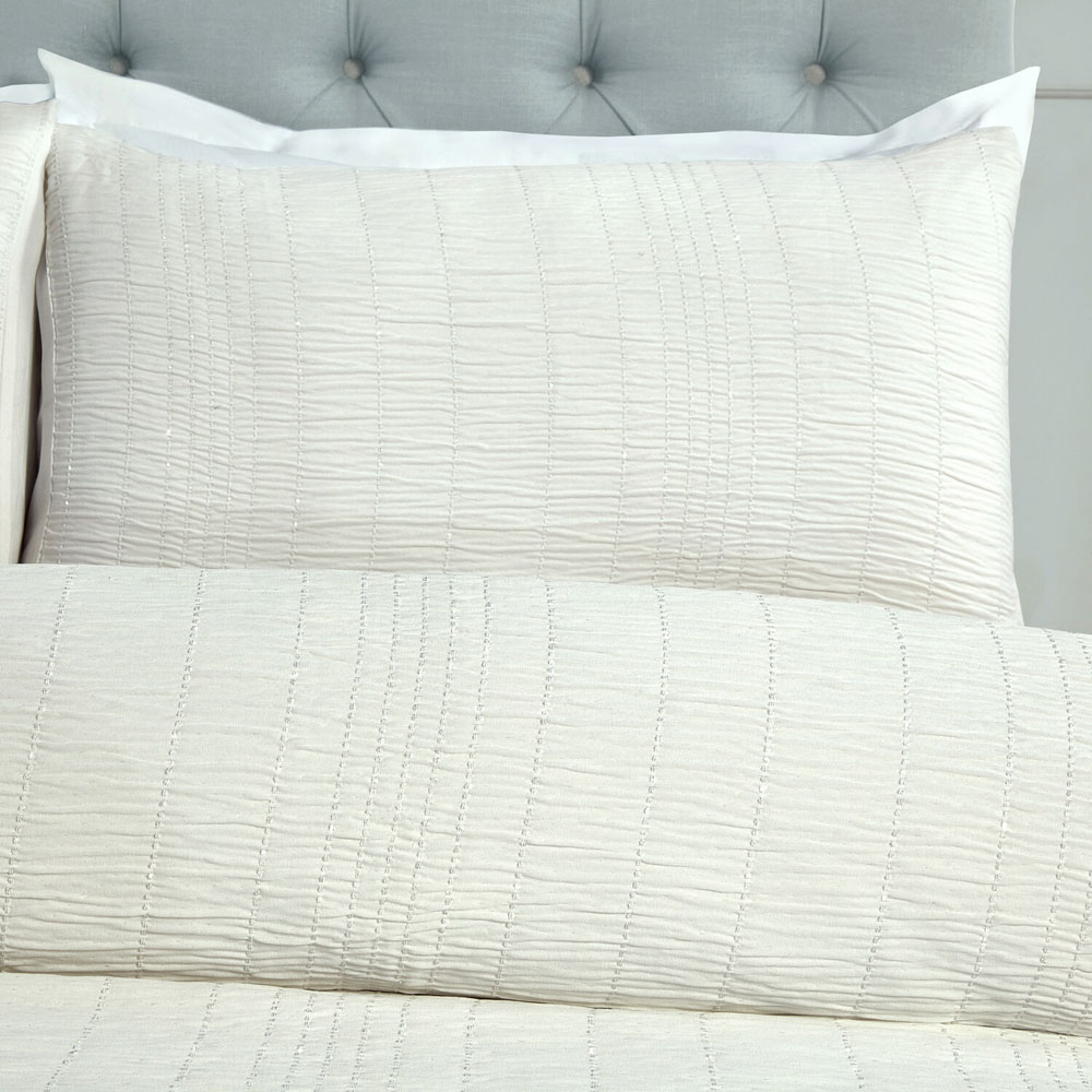 Estelle Seersucker Duvet SetSilverSuperking Image 4