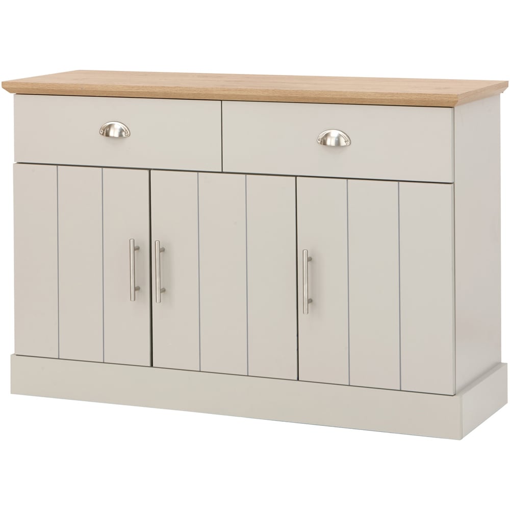 GFW Kendal 3 Door 2 Drawer Grey Large Sideboard Image 4