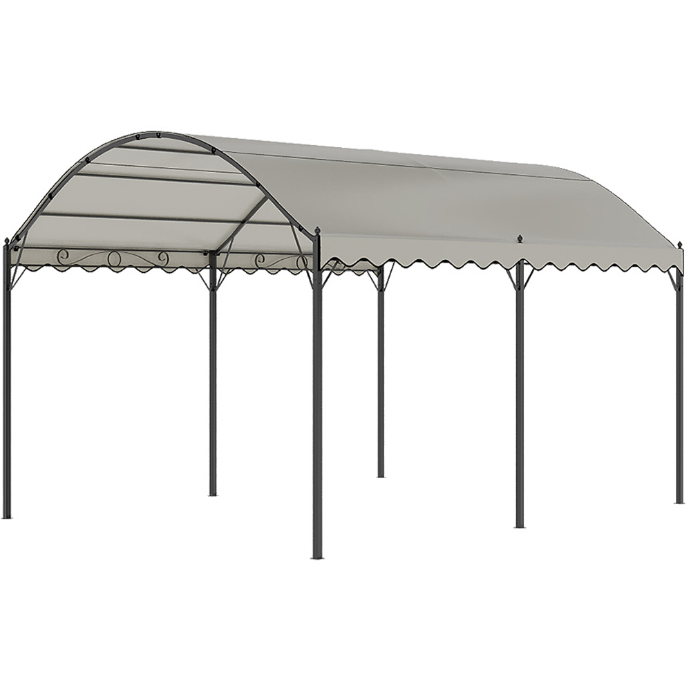Living and Home Black Metal Outdoor Arched Pergola with Canopy 3 x 4m Image 2