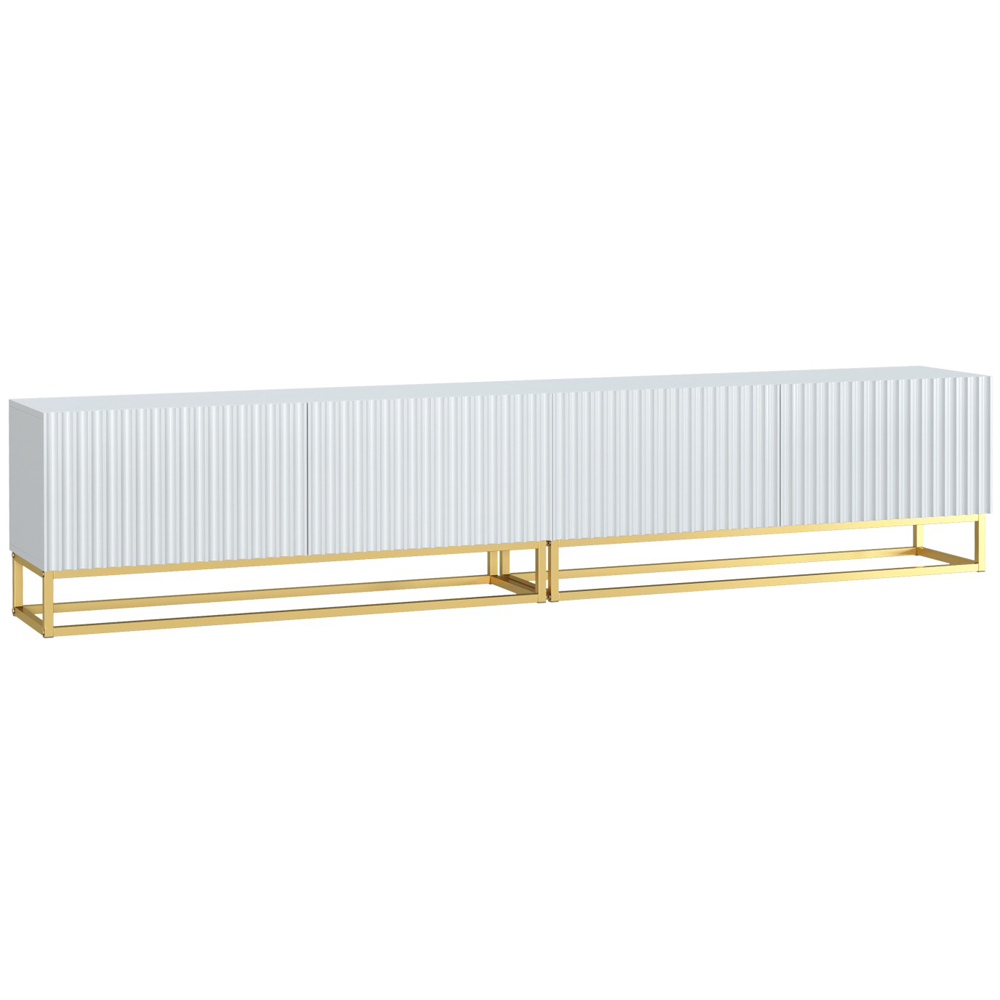 Creative Furniture Ripple Duo White 2 Fluted Door TV Unit Image 2