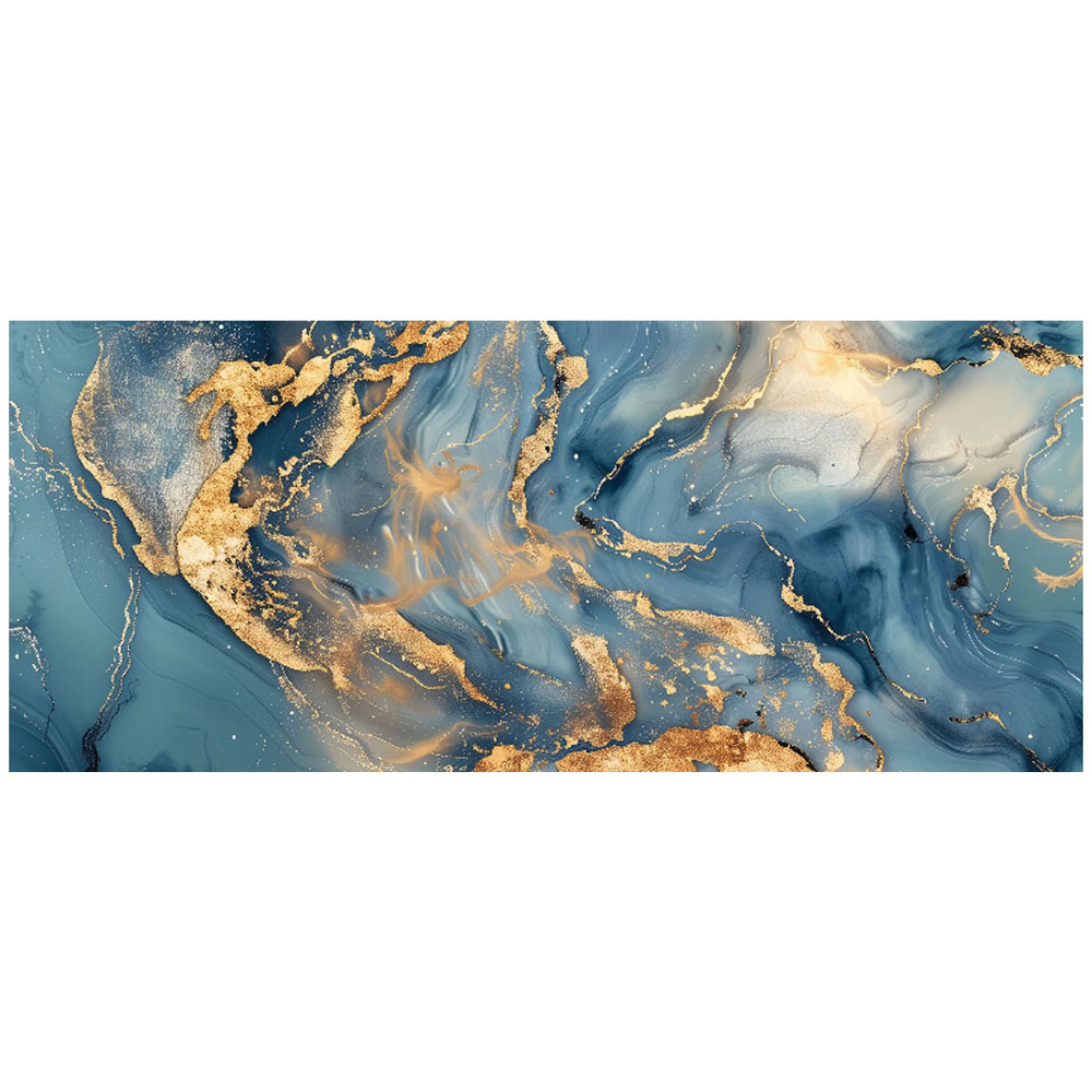 Warren Reed Designer Azure and Gold Marble Effect Bathroom Splashback 25 x 60cm Image 2