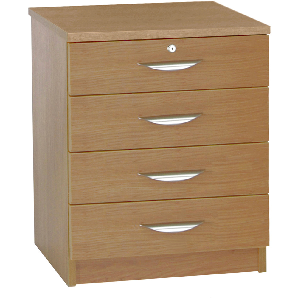R White Cabinets 4 Drawer Brown Chest of Drawers Image 2