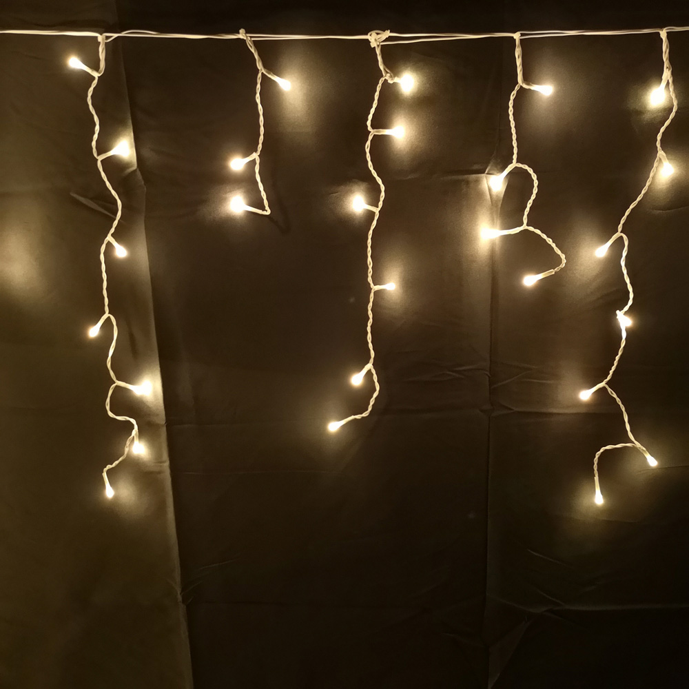Premier IcicleBrights 460 Warm White LED Frosted Icicle White String Light 11.5m Image 2