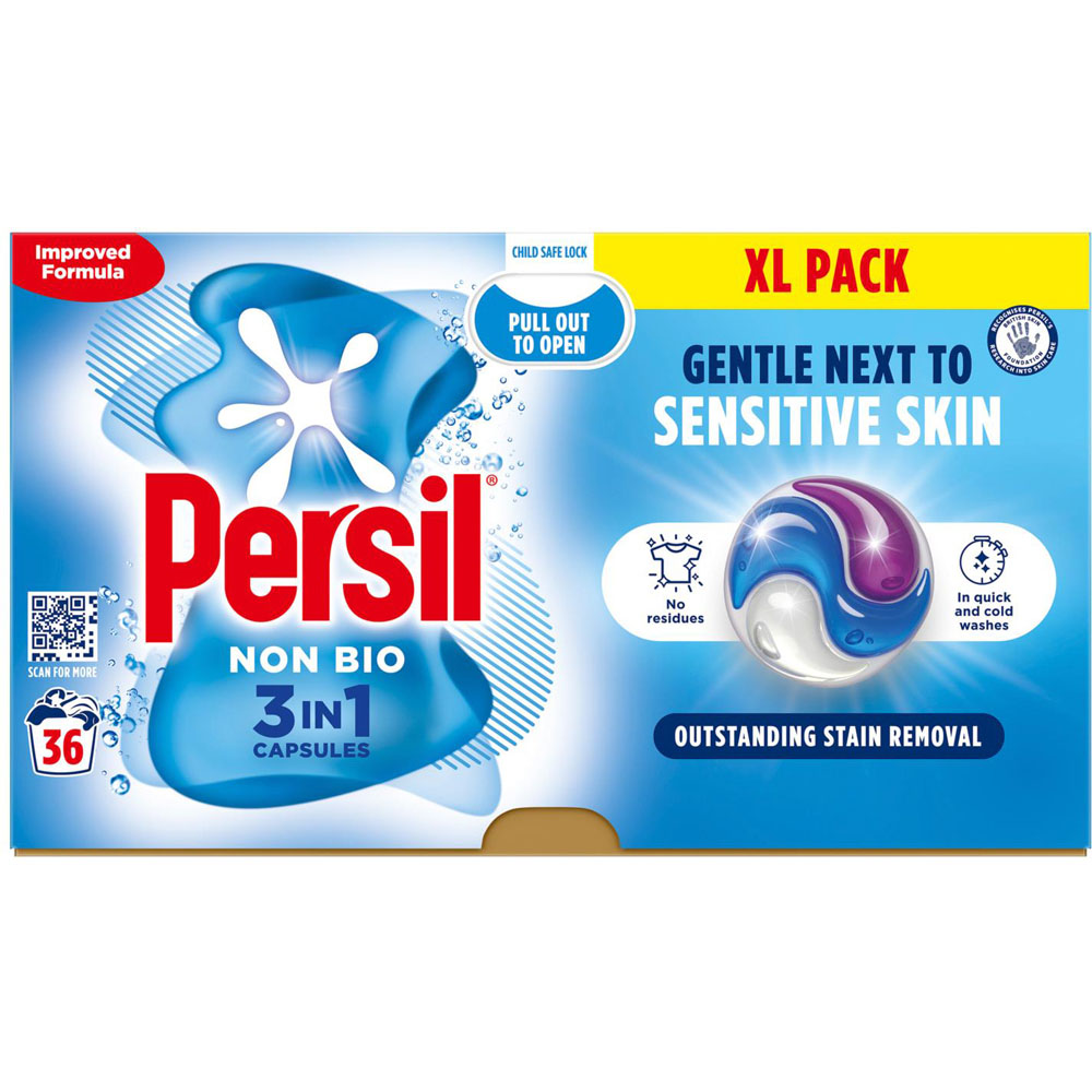 Persil Non Bio 3 in 1 Washing Capsules XL 36 Washes 3 Pack Image 2