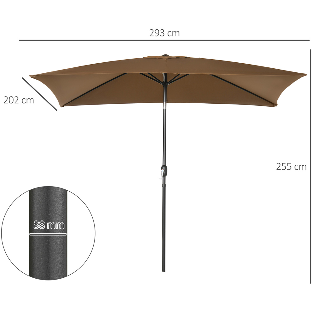 Outsunny Brown Crank and Tilt Parasol 3m Image 9
