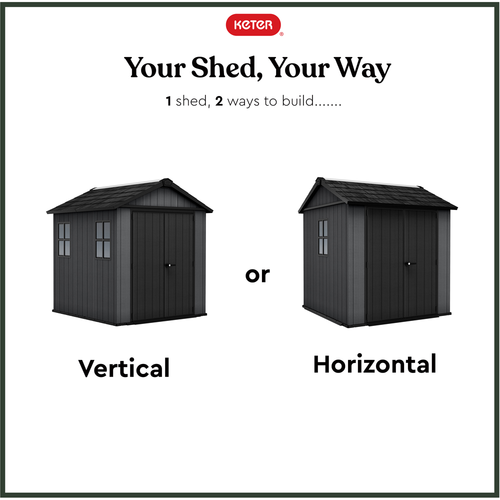 Keter Newton Plus 7.5 x 7ft Grey Steel Double Wall Shed Image 7