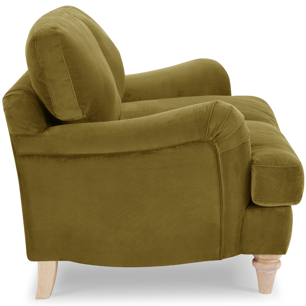 Home Detail Oxford 2 Seater Olive Green Velvet Sofa Image 4